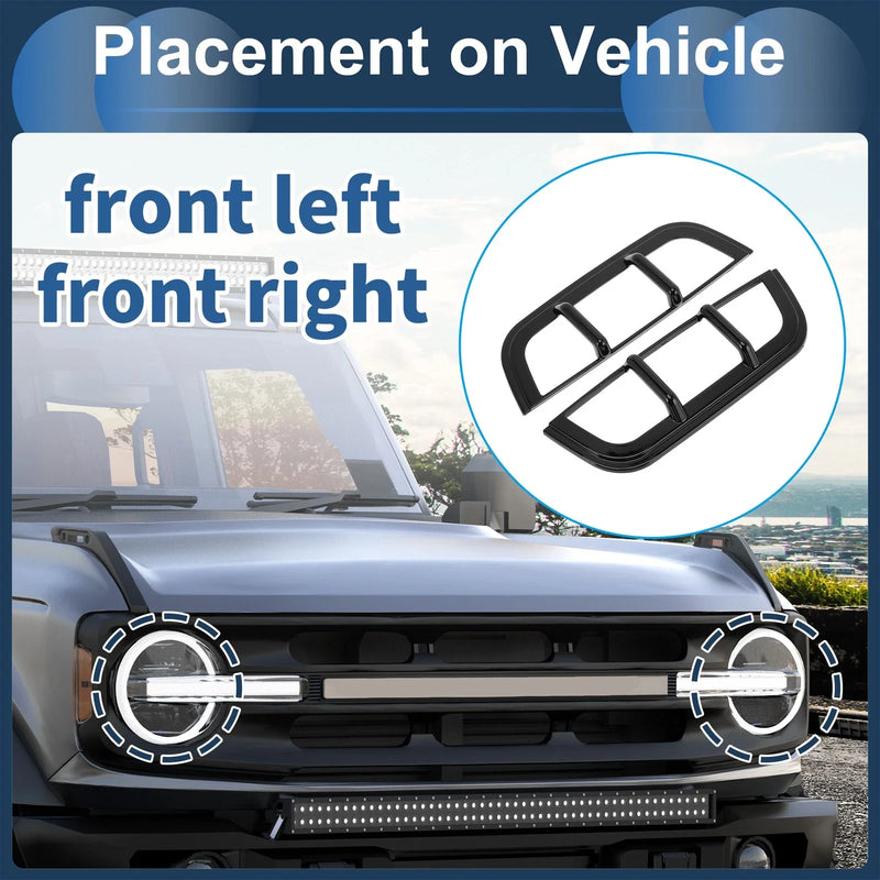 Ford Bronco  - 2 x Front Left & Right Headlight Trim Bezels