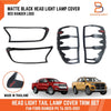 Ford Ranger T6 Matte Black Headlight Taillight Covers Trim (2015-2021)
