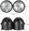 12V H4 35W Dual Motorcycle Headlight Lamp + Bracket