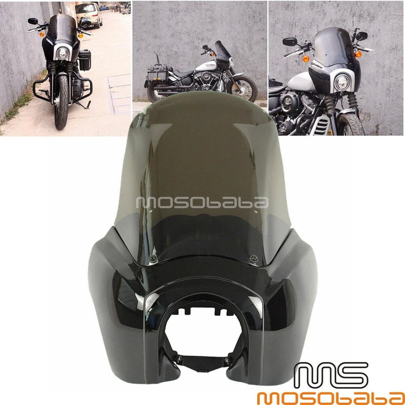 Harley Street Bob FXBB FXST 2018-2022 15'' Windshield Black Fairing