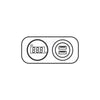 Power Socket Twin USB-A/Voltmeter Combo Flush Mount Black Relaxn