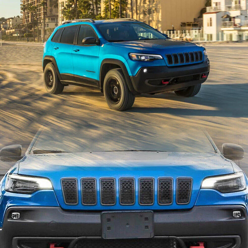 Jeep Cherokee Gloss Black Mesh Honeycomb Front Grille Insert (2019-2023)