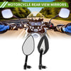 M8 Motorcycle Rear View Mirrors / Prismatic Shape / Black White Aluminum