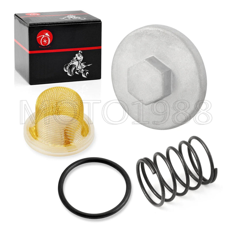 Yamaha TRI-MOTO 200 / 225 Oil Drain Plug CAP OIL STRAINER Spring (1989–1999)