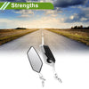 Motorcycle 2 x M8/M10 Rear View Mirror Polygonal Shape Black Silver Tone Plastic