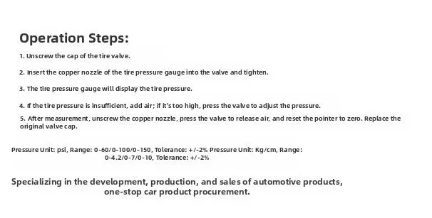 Car Use Mechanical Tire Pressure Gauge Portable Stainless Steel with Hose