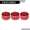 Dodge Durango 3 x Rear AC Heat Temp Climate Switch Knob Cover Red (2011 - 2020)