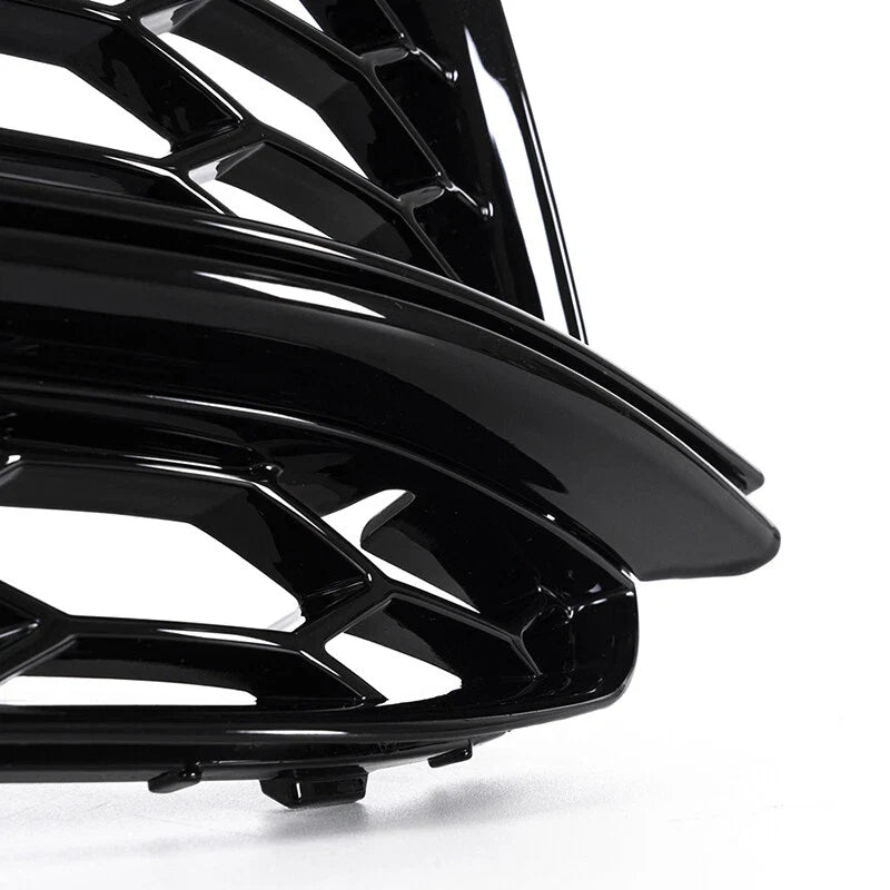 Audi A5 S-Line S5 Black Front Bumper Fog Light Grilles Covers (2013-2016)