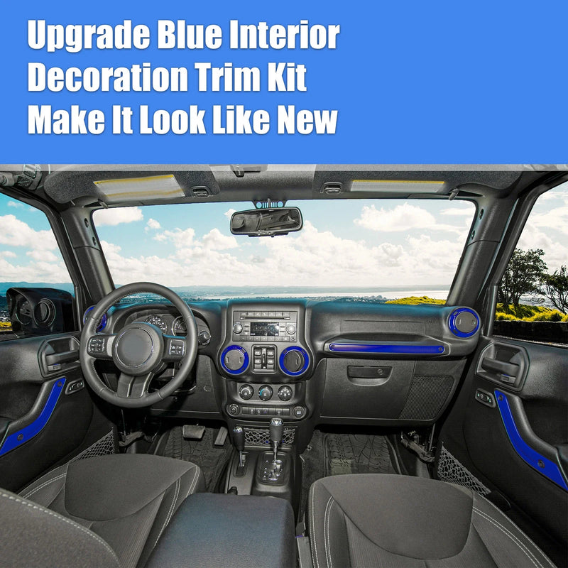 Jeep Wrangler JK (2011-2018) - Blue Decoration Set 21 x Interior Trim Kit