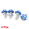 Car Bolts 4 x Silver Tone Blue Hex Head License Plate Bolts