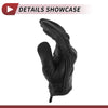 L Motorcycle Gloves Breathable Full Finger Leather With Hole Black 1 Pair