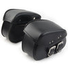 Sportster Dyna Motorcycle Black PU Leather Saddle Bags