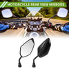 M10 Motorcycle Rear View Mirrors Leaf Shape Black Iron Plastic 1 Set