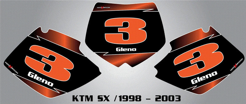 KTM SX (1998-2002) Stickers / Decals Custom Number Plate Graphics