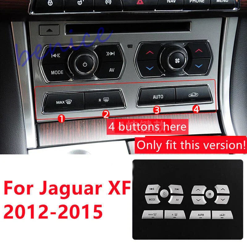 Jaguar XF 14X Silver Air Conditioning Button Sticker Trim (2012–2015)