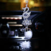 SWAN Rear View Car Pendant Rhinestone 25cm
