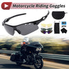 Motorcycle Goggles / 1 Pair / Motorcycle Dark Gray Lens Bright Black Frame Cycling Sunglasses