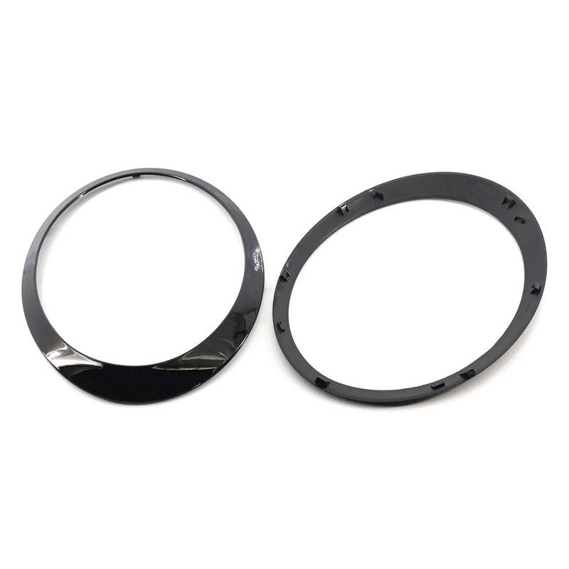 Mini Cooper R55 R56 R57 R58 R59 Glossy Black Headlight Trim Rings (2007-2015)