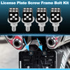 Universal Motorcycle License Plate Screws Cover 3.45 cm Black 4 pcs