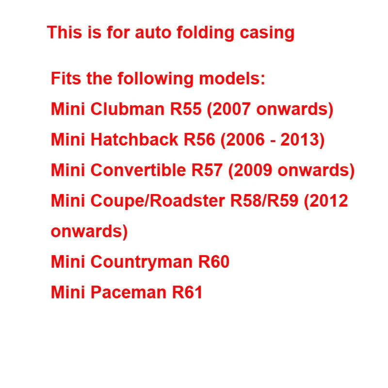 Carbon Fiber Rear View Mirror Cover Caps Fits Mini Cooper R55 R56 R60 2007-2014