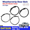 Weatherstrip Door Belt Outer Front Set 4 Fits Datsun 1200 Sunny B110 2D SED D05