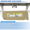 Honda Pilot Beige Left Driver Side Sun Visor (2009-2015)
