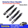 Exterior Door Handle Black Set 4 L+R Fits Toyota Vios Yaris 4D Sedan 2003-12 D06