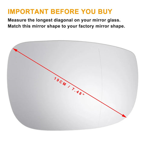 MAZDA CX-5 Right Side Heated White Mirror Glass (2017-2023)