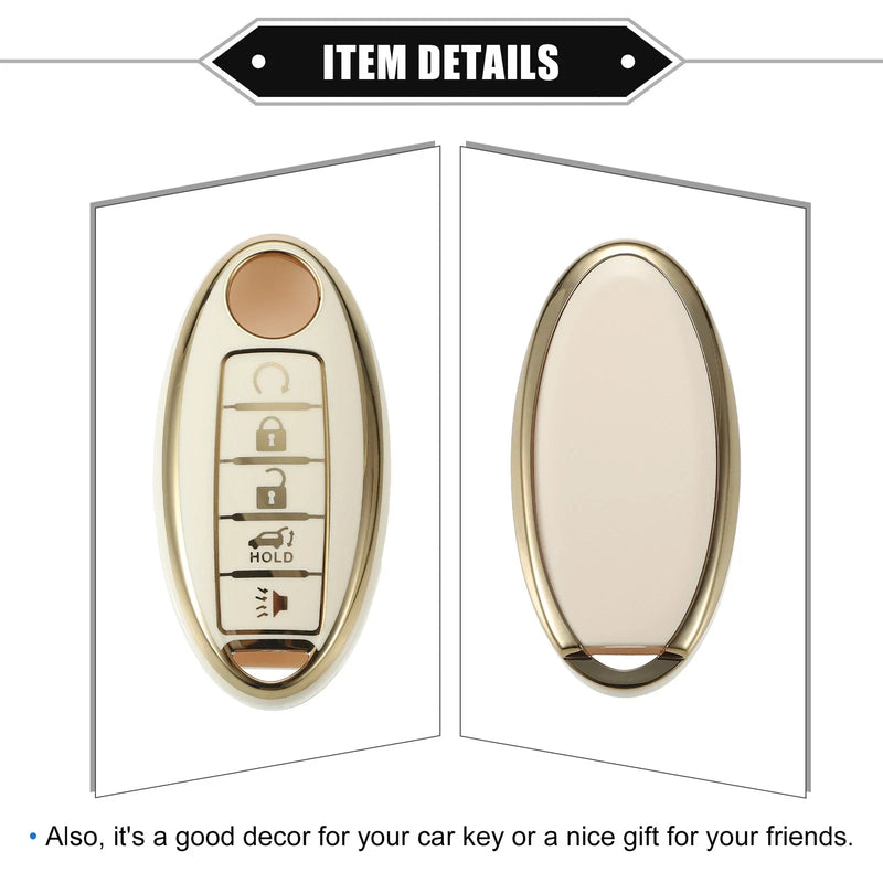 Infiniti Q30 White 5 Button Remote Key Fob Cover (2016 - 2018)