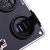 Racing Car LED 5 Gang Rocker Ignition Switch Panel with Dual USB