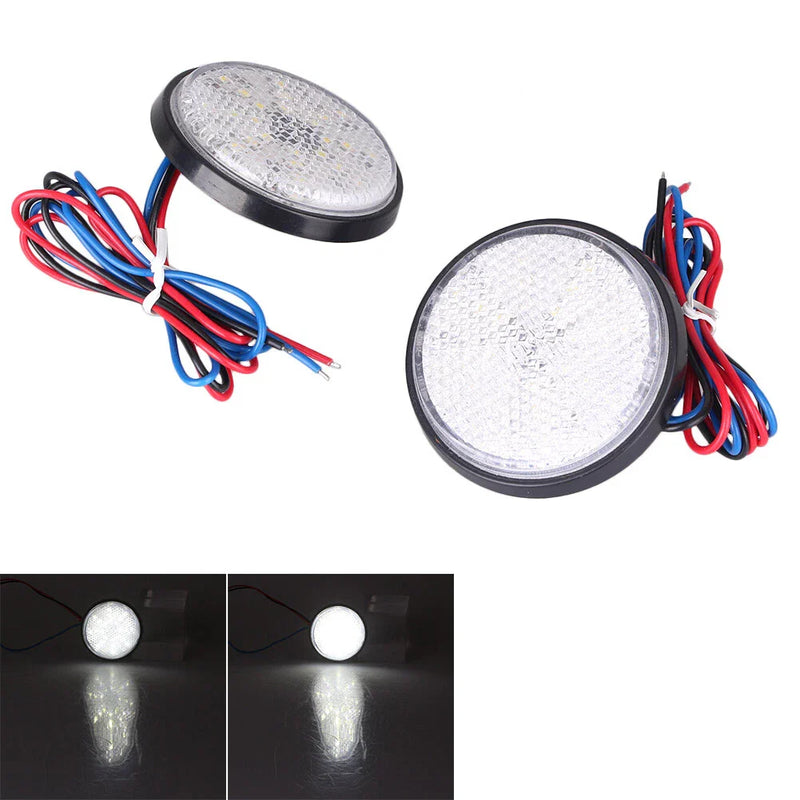 Motorcycle ATV 12V 55mm 24LED Round Reflector Tail Brake Light