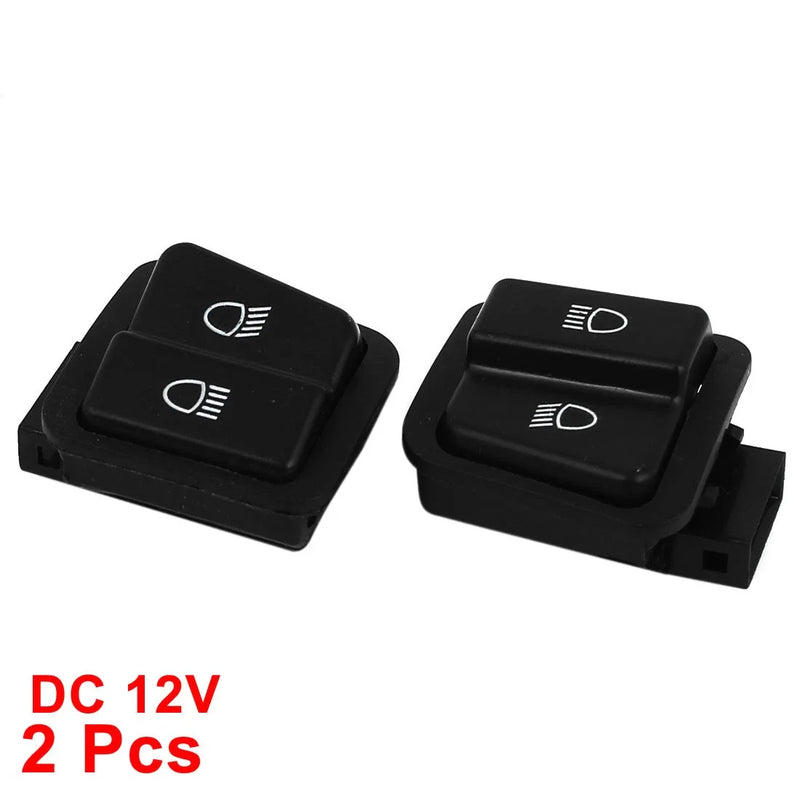 Scooter Motorcycle 2 Position Headlight Lamp Push Bottom Switch / 2 Pcs