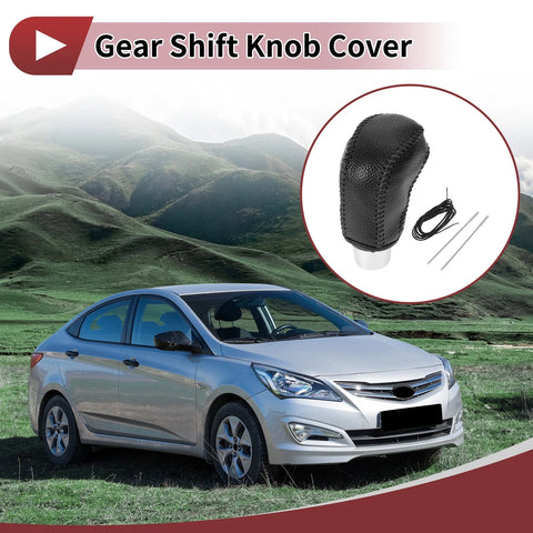 Hyundai Accent (2018-2022) - Pebbled Black Car Gear Shift Knob Cover