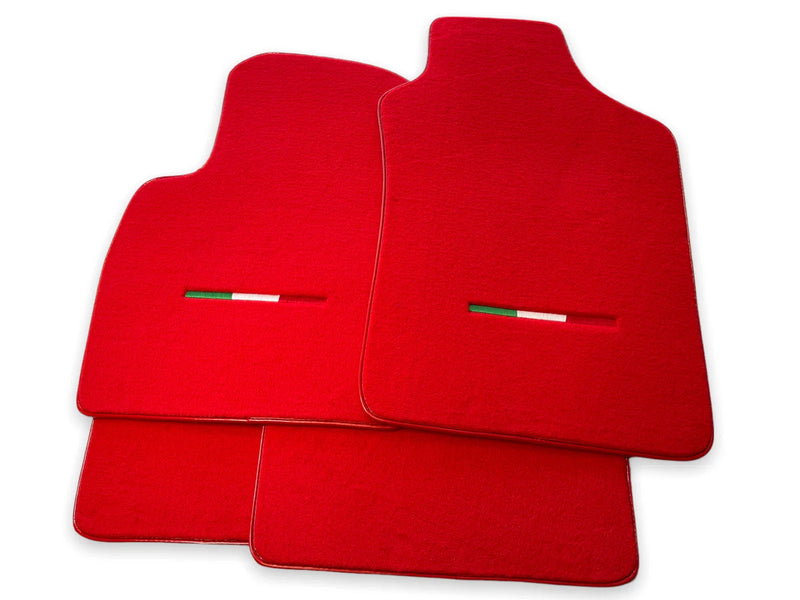 Fiat 500 Premium Red Tailored Floor Mats (2008-2019)