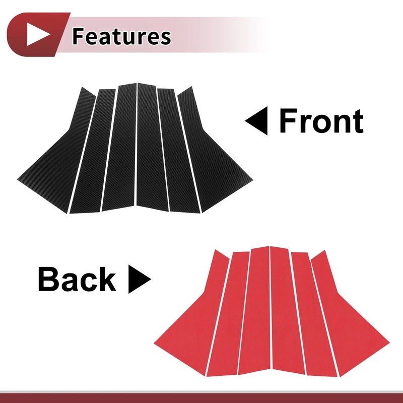 KIA Sorento (2021-2023) Black Carbon Fiber 6 Pcs Door Pillar Window Trim