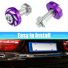 Car Motorcycle Purple 20pcs Aluminum Alloy License Plate Bolt Screw Nuts