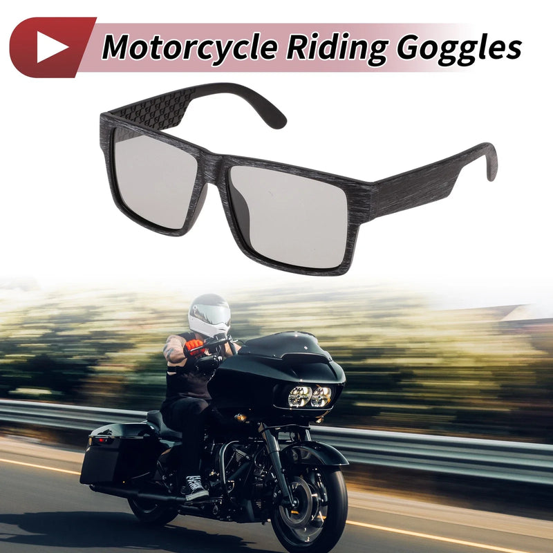 Motorcycle 1Pc Motorcycle Gray Lens Black Frame Tri-acetel Cellulose