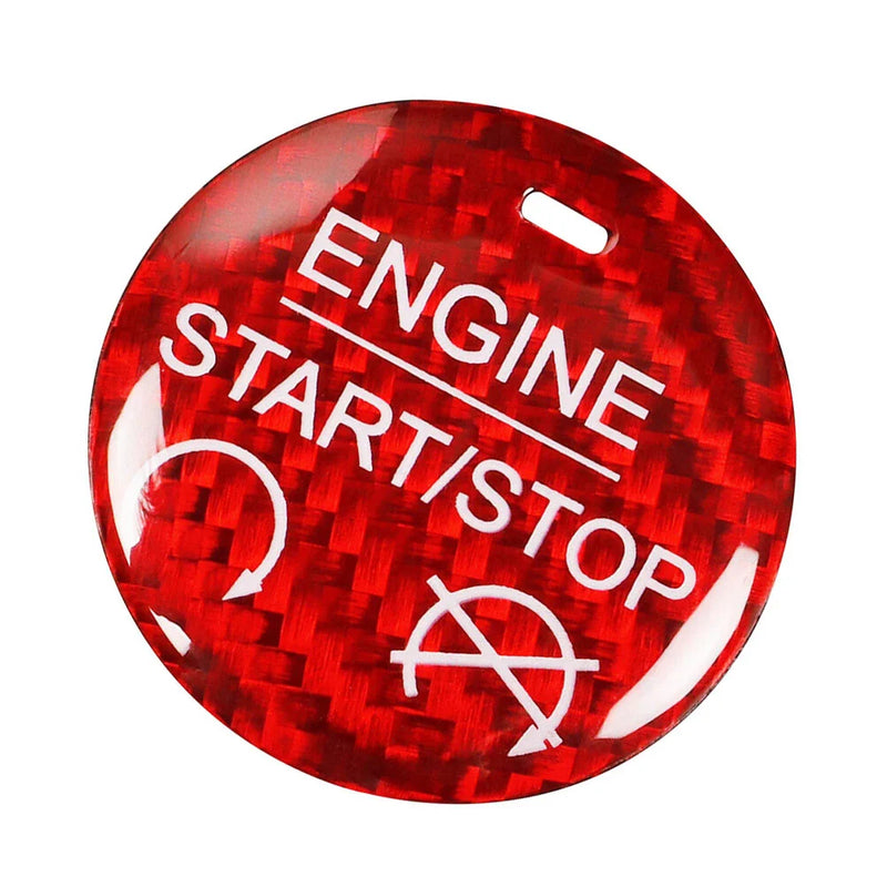 Ford Mustang Carbon Fiber Red Engine Start Stop Button Cover Trim (2015-2022)