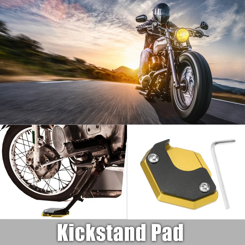 Honda 1 Set Aluminum Alloy Kickstand Pad with Wrench Black Yellow