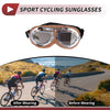 Motorcycle Riding Goggles Silver Tone Lens Brown Frame PC Cycling Sunglasses