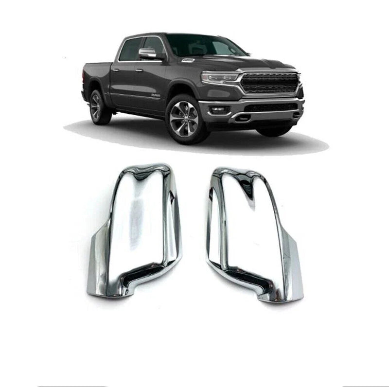 Dodge Ram 1500 2 x Chrome Rearview Mirror Side Covers (2019-2024)