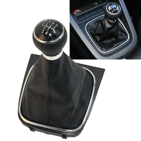 VW Golf 6 (2008-2012) 5-Speed Gear Shift Button Leather Rootwood