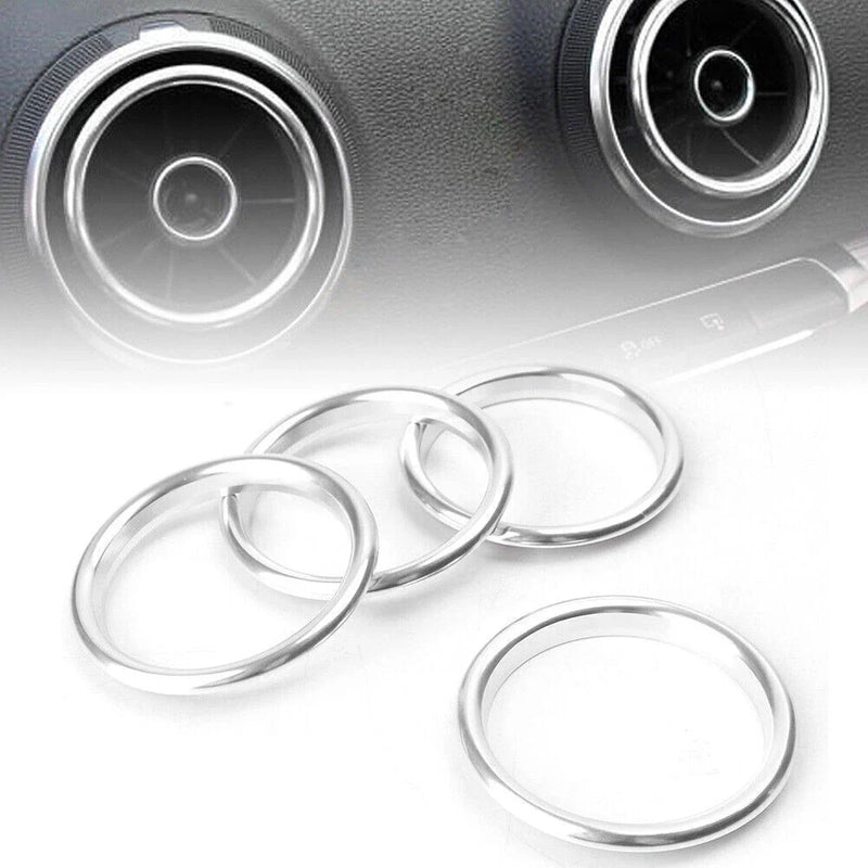 Audi A3 4 x Silver Interior Air Vent Outlet Ring Covers (2012-2019)