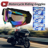 Motorcycle Riding Goggles Blue Lens Red Black Yellow Frame PC TPU