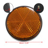 4 x M6x1.0 Orange Motorcycle Round Screw-on Reflective Warning Reflectors