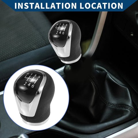Nissan Qashqai J11 (2013-2022) Faux Leather Black Gear Shift Knob 6 Speed