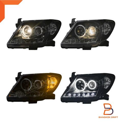 Toyota Hilux MK6 Eagle Eyes LED Projector Headlight Black Housing (05-11)