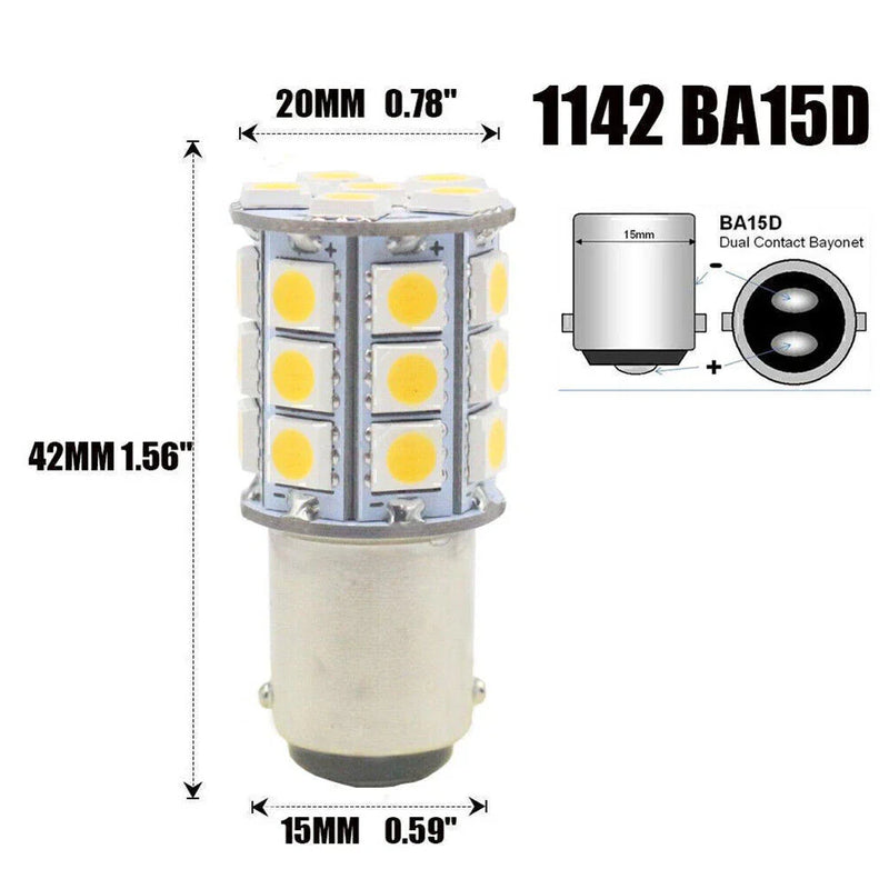 Marine Boat 4 x 27SMD BA15D Red LED Light Bulbs (1004, 1076, 1142)