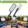 M8 Rear View Mirrors 1 x Set Square Shape Black White Aluminum Plastic