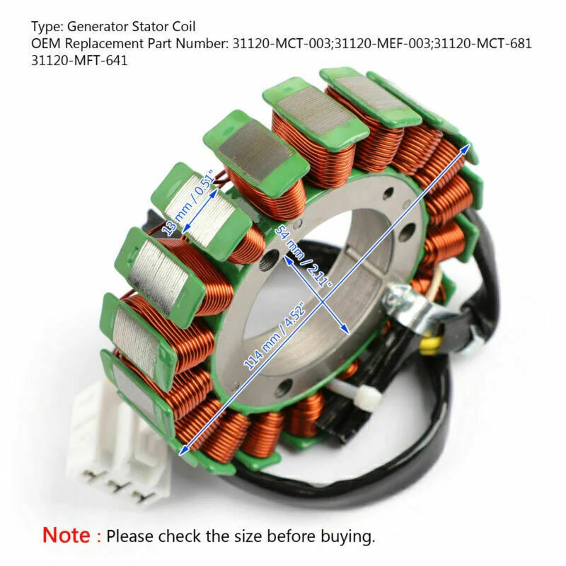 Honda FJS 400 600 FSC 600 Silver Wing Stator Alternator (2001-2013)